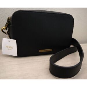 Fossil SHB3125001 Women's Black Pebble Bryce Leather Small Crossbody Bag